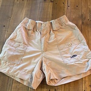 Beige Cargo Shorts with Logo